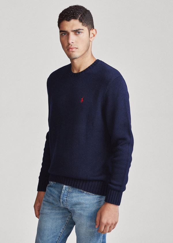 Polo Ralph Lauren Cotton Crewneck Striktrøje Herre Danmark (BJLCT2136)